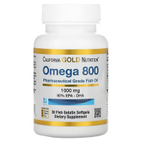 Купить California Gold Nutrition, омега 800, Omega 3. Fish Oil 80% ЭПК/ДГК, 1000 мг, 30 рыбно-желатиновых капсул