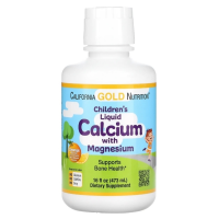 Купить California Gold Nutrition Calcium, жидкий кальций с магнием для детей, апельсин, 473 мл