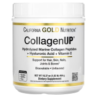 Купить CollagenUP, 93servings  California Gold Nutrition, гидролизованные пептиды морского коллагена, гиалуроновая кислота и витамин C, с нейтральным вкусом, 464 г (16,37 унции)