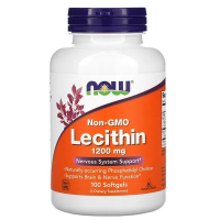Купить NOW Foods Lecithin, Лецитин, 1200 мг, 100 мягких таблеток