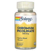 Купить Solaray, Пиколинат хрома, 200 мкг, 100 таблеток | Chromium Picolinate
