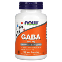 Купить Now Foods GABA, ГАМК с витамином B6, 500 мг, 100 вегетарианских капсул