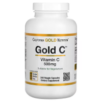 Купить California Gold Nutrition (Vitamin C), Gold C, витамин C класса USP, 500 мг, 240 вегетарианских капсул