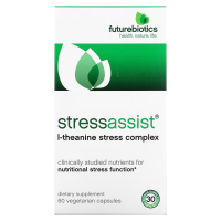 Sotib oling Futurebiotics, Stressassist, L Theanine Stressga qarshi Complex, 60 Vegetarian Kapsul