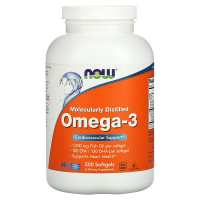 Купить NOW Foods 500cap Omega-3, жирные кислоты омега-3, 180 ЭПК / 120 ДГК, 500 капсул
