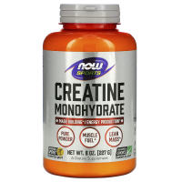 Купить NOW Creatine Monohydrate, Питание для физической активности, моногидрат креатина, чистый порошок, 227 г (8 унций)