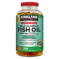 Купить Kirkland Signature Wild Alaskan Fish Oil 1400 mg., 230 Softgels, Рыбий жир дикой рыбы Аляски Киркланд Signature 1400 мг, 230 мягких желатиновых капсул