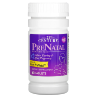 Купить 21st Century, Prenatal комплекс с фолиевой кислотой для беременных, 60 таблеток