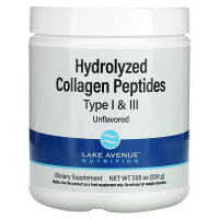 Купить Collagen Hydrolyzed Peptides , Lake Avenue Nutrition, пептиды гидролизованного коллагена типов 1 и 3, без вкусовых добавок, 200 г (7,05 унции)