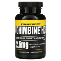Купить Primaforce Yohimbine HCL, Примафорсе, Йохимбин HCl, 2,5 мг, 90 вегетарианских капсул