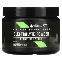 Купить Sierra Fit Electrolyte Powder, порошок с электролитами со вкусом тропических фруктов, 0 калорий, 279 г (9,84 унции)