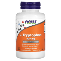 Купить NOW Foods L Tryptophan | Л триптофан, 500 мг, 60 растительных капсул