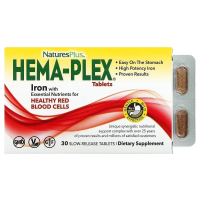 Купить Комплекс витаминов и минералов Хема Флекс, Hema Plex, Natures Plus, 30 таблеток