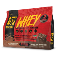Купить Сывороточный протеин концентрат Mutant Whey Protein 2 Flavours one bag 1800 г triple chocolate & chocolate fudge