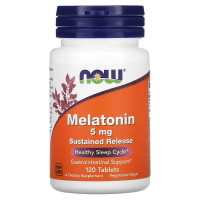 Купить NOW Foods Melatonin, мелатонин, 5 мг, 120 таблеток