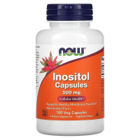Купить NOW Foods Inositol, Капсулы с инозитолом, 500 мг, 100 растительных капсул