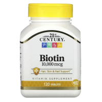 Купить 21st Century Biotin, биотин, 10 000 мкг, 120 таблеток