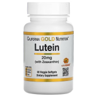 Купить California Gold Nutrition, лютеин с зеаксантином, 20 мг, 60 растительных капсул