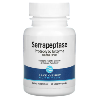Купить Lake Avenue Nutrition Serrapeptase, серрапептаза, протеолитический фермент, 40 000 SPU, 30 растительных капсул