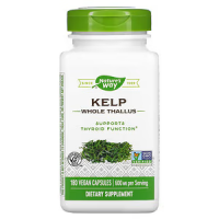 Купить Natures Way KELP, Келп бурые водоросли, цельный таллом, 600 мг, 180 вегетарианских капсул