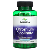 Купить Swanson, Пиколинат хрома, 200 мкг, 200 капсул | Chromium Picolinate
