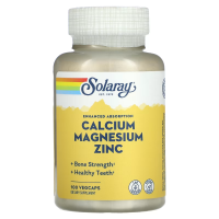 Купить Соларай, кальций, магний и цинк, Solaray Calsium Magnesium Zinc, 100 растительных капсул