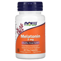 Купить NOW Foods Melatonin, мелатонин, 3 мг, 60 растительных капсул