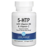 Sotib oling Lake Avenue Nutrition, vitamin B6 va vitamin C bilan 5-HTP, 60 sabzavotli kapsulalar