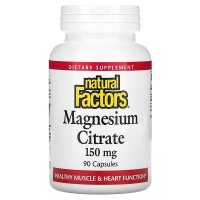 Купить Natural Factors, цитрат магния, Magnesium Citrate 150 мг, 90 капсул