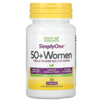 Купить Super Nutrition, SimplyOne, мультивитаминная добавка тройного действия для женщин старше 50 лет, без Glutamine, 30 таблеток