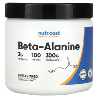 Купить Nutricost, Бета аланин, без добавок, 3 г, 300 г | Beta alanine