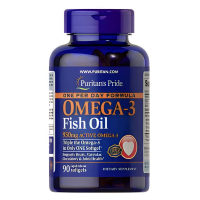 Купить Puritans Pride, Omega 3 Fish Oil 1400 mg 90 капсул | Омега 3 рыбий жир один раз в день 1400 мг