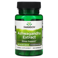 Купить Swanson Ashwagandha, Экстракт ашваганды, стандартизированный, 450 мг, 60 капсул