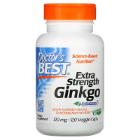 Купить Doctors Best, (Ginko) гинкго с повышенной силой действия, 120 мг, 120 вег кап