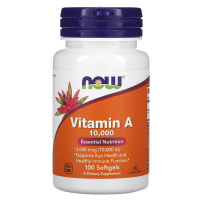 Купить NOW Foods Vitamin A, витамин A, 10 000 МЕ, 100 мягких таблеток