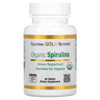 Купить California Gold Nutrition Spirulina, органическая спирулина, сертификат USDA Organic, 500 мг, 60 таблеток