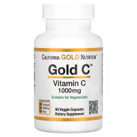 Купить California Gold Nutrition (Vitamin C), Gold C, Голд  витамин C класса USP, 1000 мг, 60 вегетарианских капсул