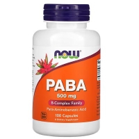 Купить NOW Foods, PABA, 500 mg, 100 Capsules