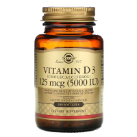Купить Solgar, Vitamin D3, (витамин D3, холекальциферол), 125 мкг (5000 МЕ), 100 кап