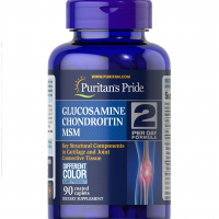 Купить Puritans Pride Triple strength Glucosamine, Chondroitin & MSM-2 Per Day Formula  90 таблетках
