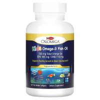 Купить Oslomega Omega-3, рыбий жир с омега-3 для детей, натуральный клубничный вкус, 60 капсул из рыбьего желатина