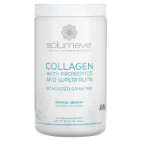 Купить Solumeve Collagen, смесь для приготовления напитка с коллагеном, пробиотиками и суперфруктами, со вкусом тропических фруктов и гибискуса, 454 г (16 унций)