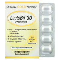 Купить California Gold Nutrition, LactoBif, пробиотики, 30 млрд КОЕ, 60 вегетарианских капсул