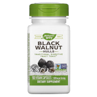 Купить Natures Way Black Walnut, скорлупа черного ореха, 500 мг, 100 вегетарианских капсул