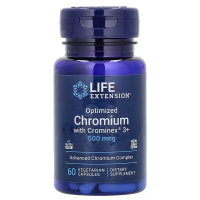 Купить Life Extension, оптимизированный хром с Crominex 3+, 500 мкг, 60 вегетарианских капсул
