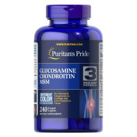 Купить Глюкозамин, хондроитин и МСМ двойной силы, Glucosamine Chondroitin МSМ, Puritans Pride, 240 таблеток