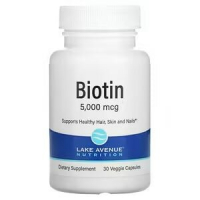 Купить Biotin, Lake Avenue Nutrition, Биотин, 5000 мкг, 30 растительных капсул