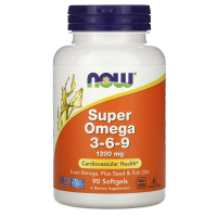 Купить NOW Foods Super Omega, комплекс «Супер Омега 3-6-9», 1200 мг, 90 капсул