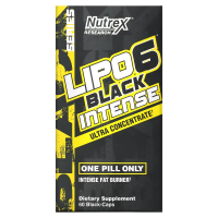 Купить Nutrex Research, LIPO-6 Black Intense, ультраконцентрат, 60 черных капсул | Липо 6 Блек