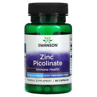 Купить Swanson Zinc Picolinate, Пиколинат цинка, 22 мг, 60 капсул
